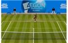 BIRMINGHAM, ENGLAND - JUNE 11: Sloane Stephens of the USA in action against Francesca Schiavone of Italy during day three of the Aegon Classic at the Edgbaston Priory Club on June 11, 2014 in Birmingham, England. (Photo by Paul Thomas/Getty Images)